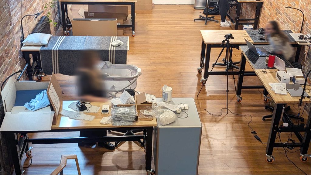 Inside Cortex Design where the team is working on the labeling and packaging of Snuglit phototherapy medical device for infants